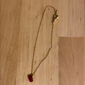 Delicate red stone bracelet